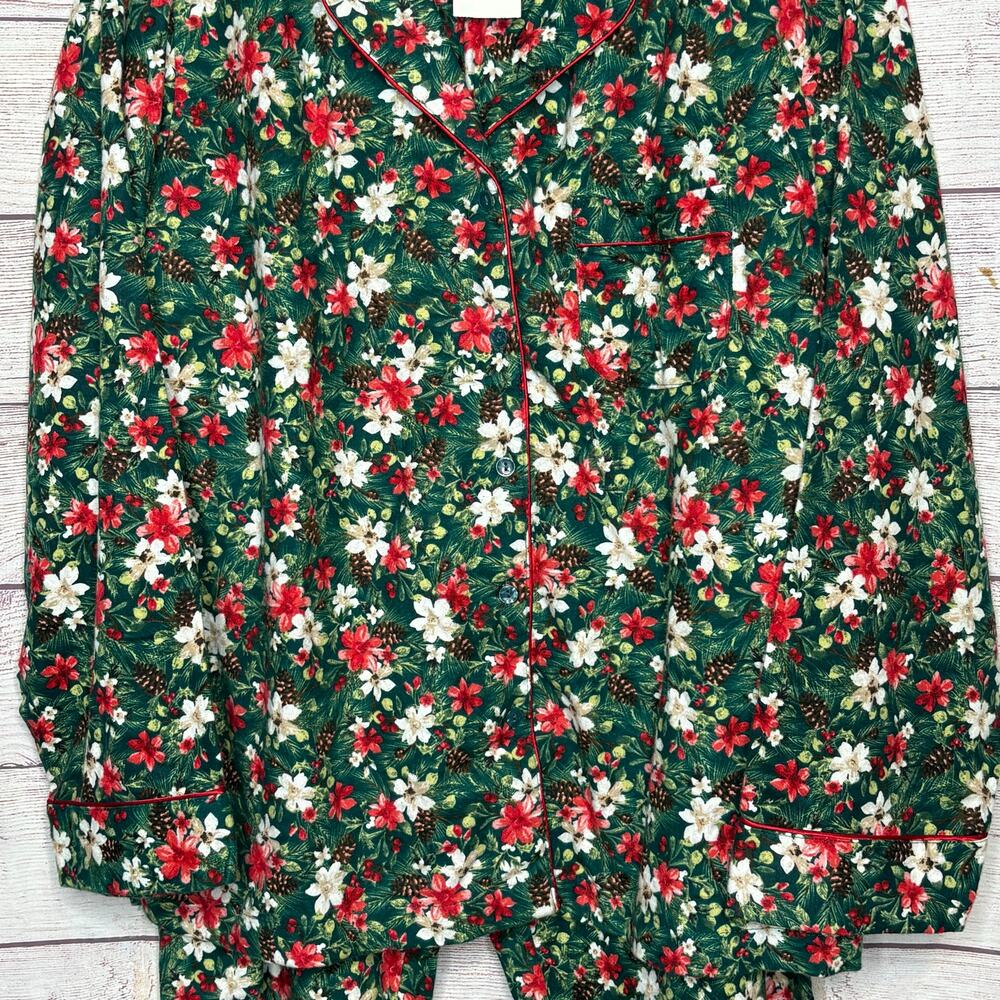 Charter Club Printed Cotton Flannel Holiday Christmas Pajama Set New Size Large - Picture 5 of 15